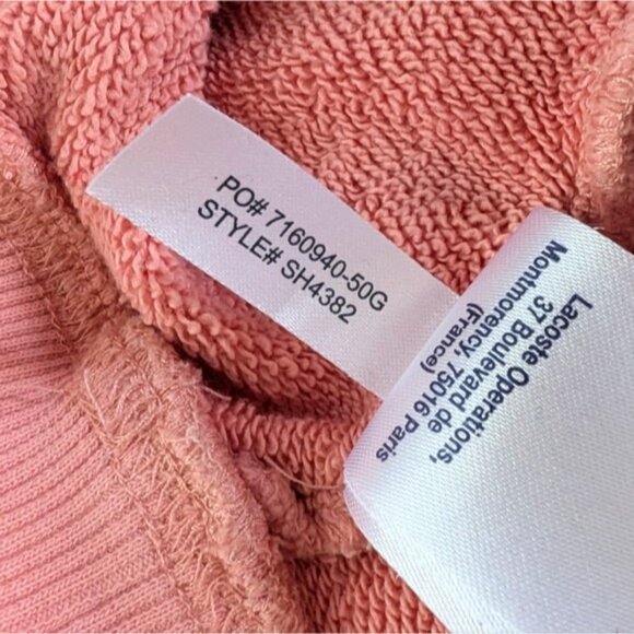 Lacoste Live Retro Tennis Sweatshirt M Peach Pink Embroidered 80s 90s Preppy - Picture 7 of 7
